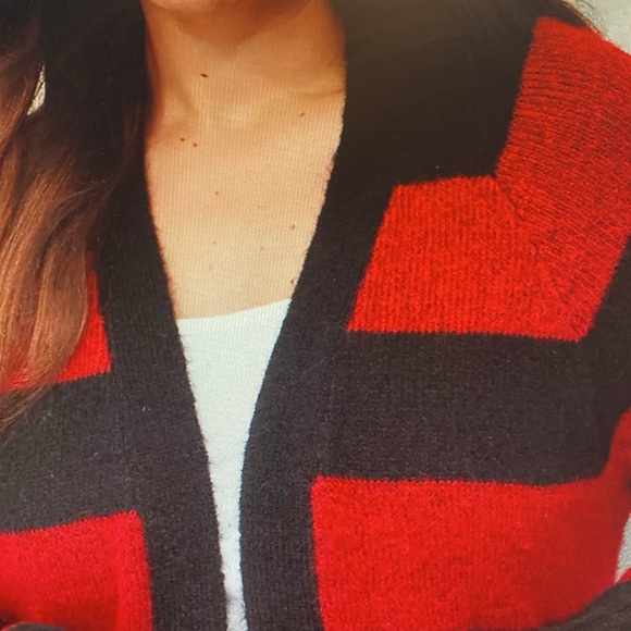 🤩NEW🤩Lane Bryant - Black & Red Stripe Cardigan Sweater /Long Sleeves 26/28 NWT - Picture 11 of 14